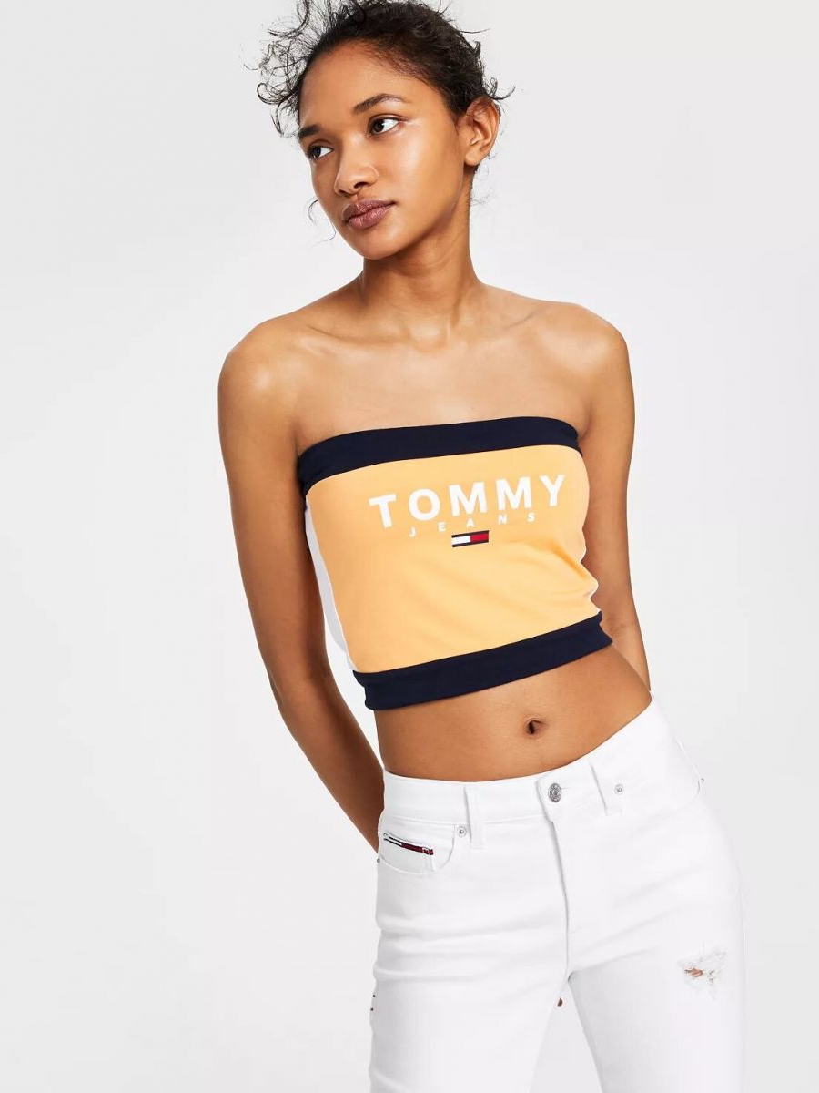 Акція на Топ жіночий Tommy Hilfiger 779193573 S Помаранчевий від Rozetka