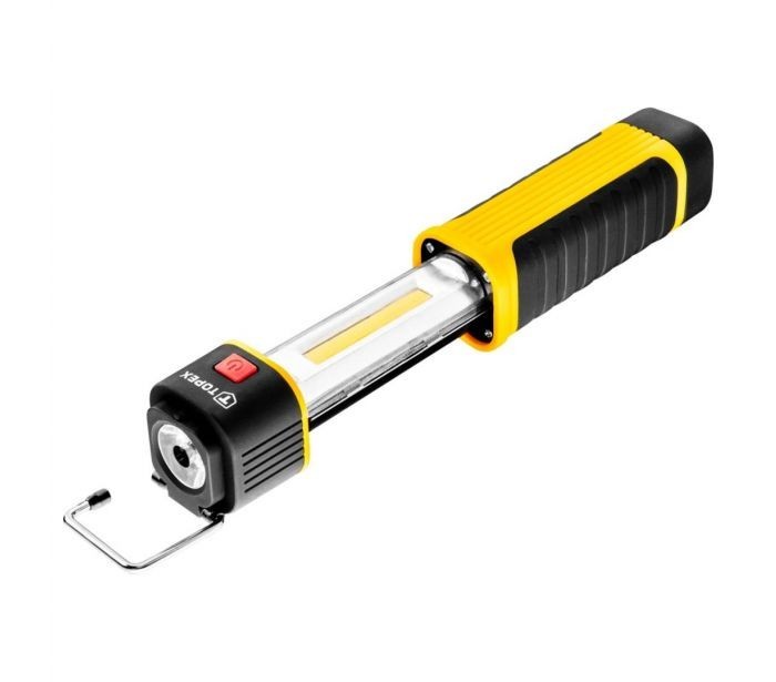 

Фонарик светодиодный TOPEX 94W384 2 источника света с креплением 4xAAA COB + SMD