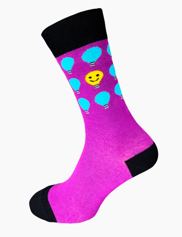 

Яркие носки ТМ Alex M (Алекс М) с принтом Идейная лампа фиолетовые 39-42 р (3001-3-2)