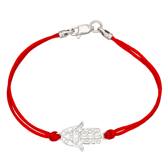 

Браслет Jewel-case Красный шелковый с серебряной вставкой Хамса 4007-kr 20.0