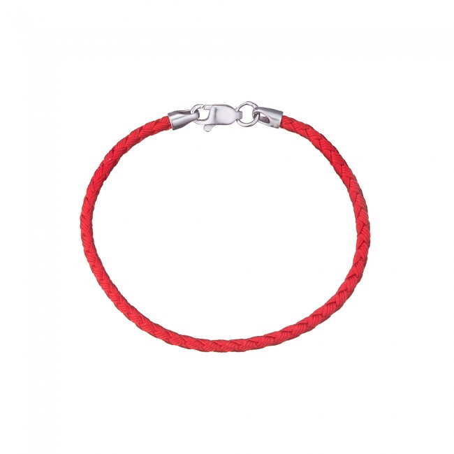 

Шнурок на руку с серебряным замком Jewel-case Плетеный Красный 4115-kr 17.0