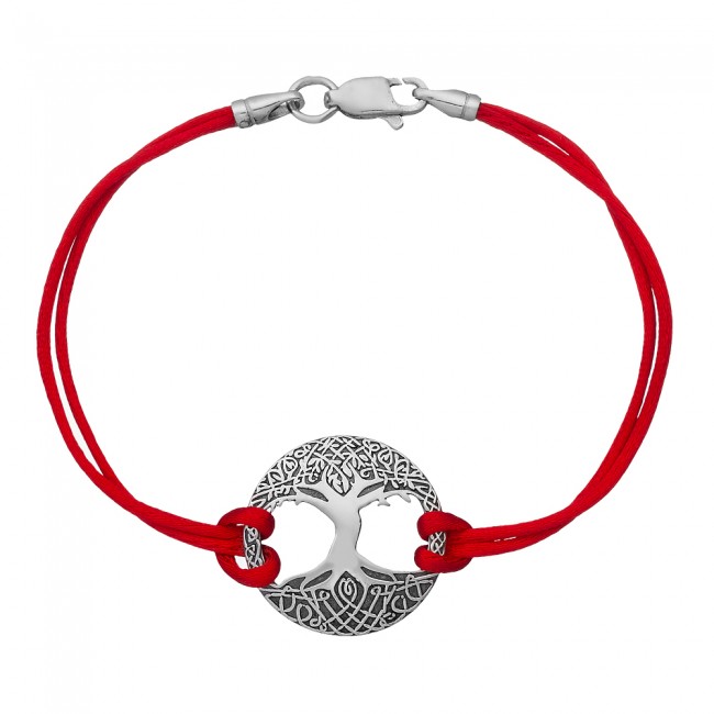 

Браслет Jewel-case Красный шелковый с серебряной вставкой Древо Жизни 4052-kr 16.0