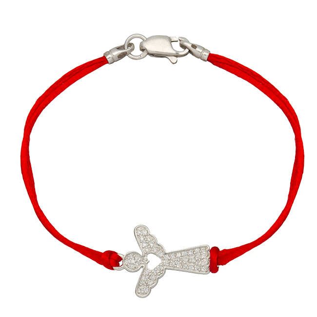 

Шнурок на руку с серебряной вставкой "АНГЕЛ" Jewel-case Красный 4018-kr 20.0