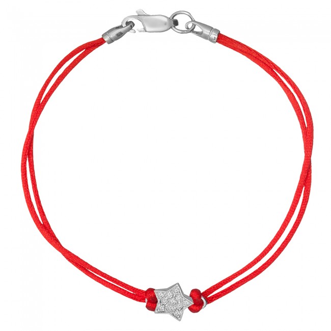 

Браслет Jewel-case Красный шелковый с серебряной вставкой Звезда 4077-kr 19.0