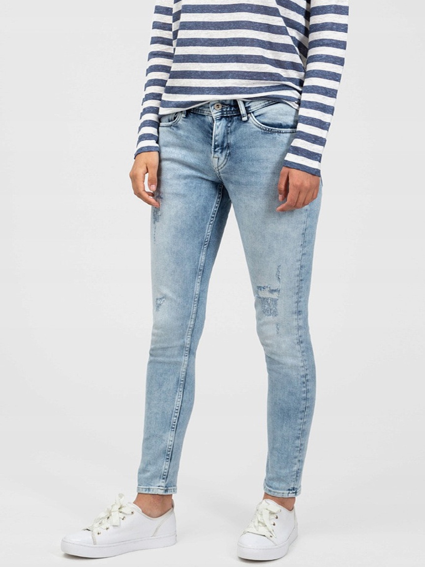 Акция на Джинси Skinny жіночі Pepe Jeans PL201090RE10 W24L30 Блакитні от Rozetka