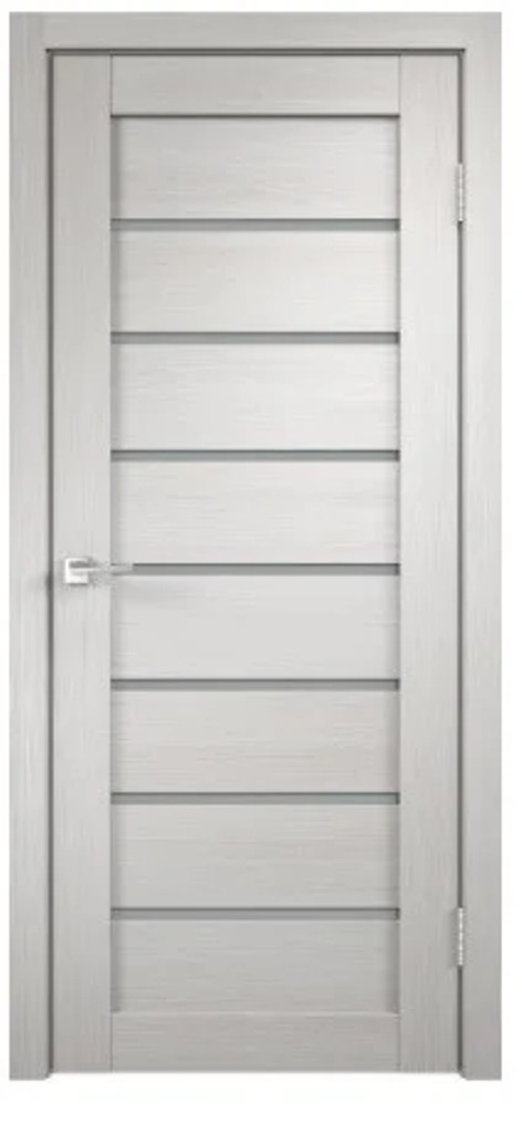 

Межкомнатная дверь Velldoris Unica Дуб бьянко ПВХ стекло белое сатин 800х2000