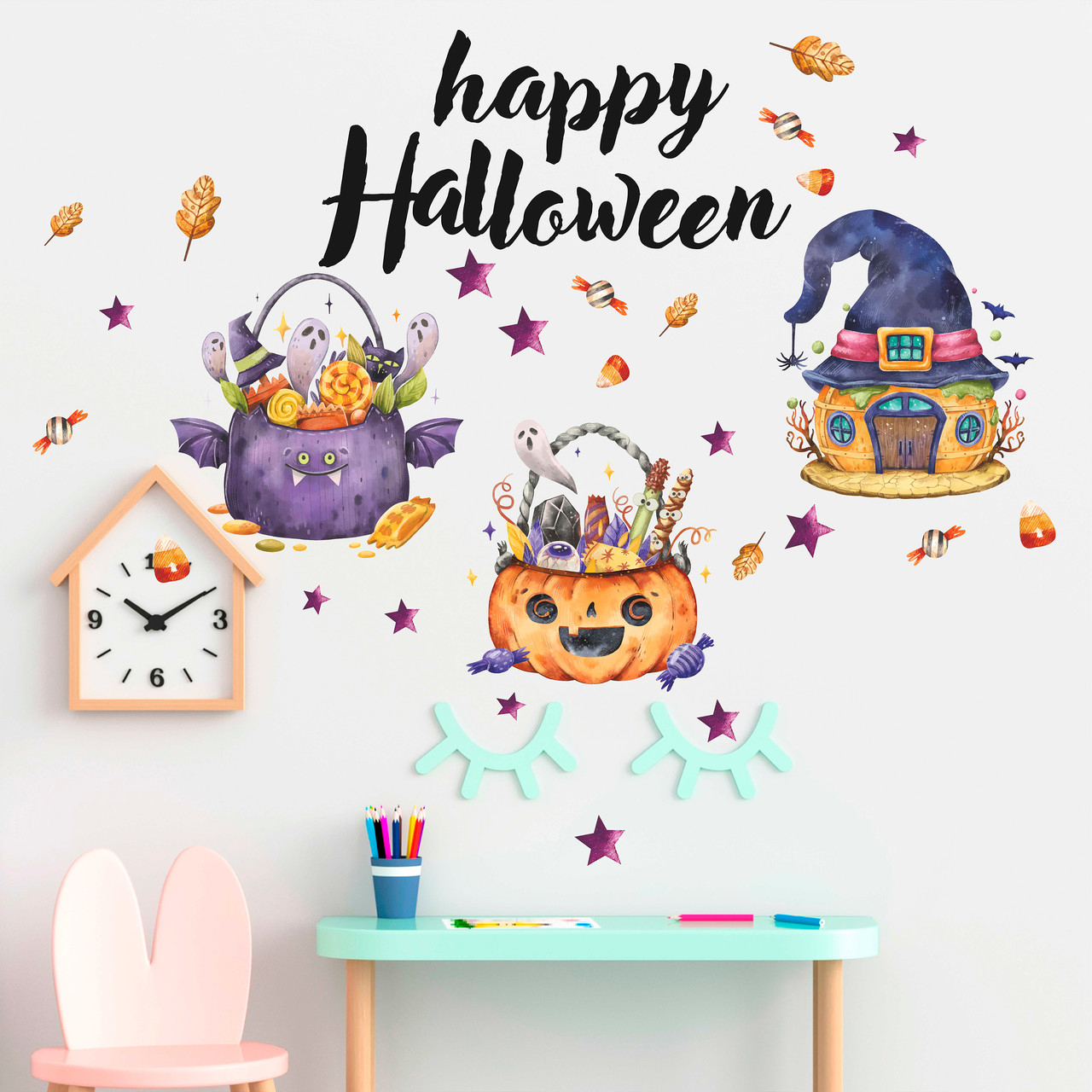 Наклейка виниловая Zatarga Набор Happy Halloween размер листа 110 х 75 ...