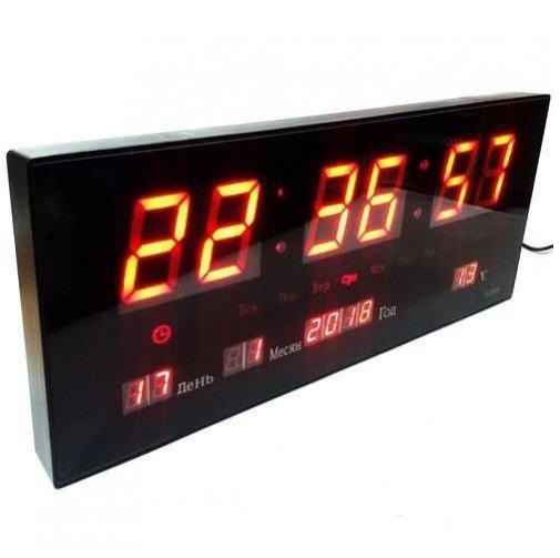 Часы настенные электронные светодиодные LED Number Clock 3615 красные ...