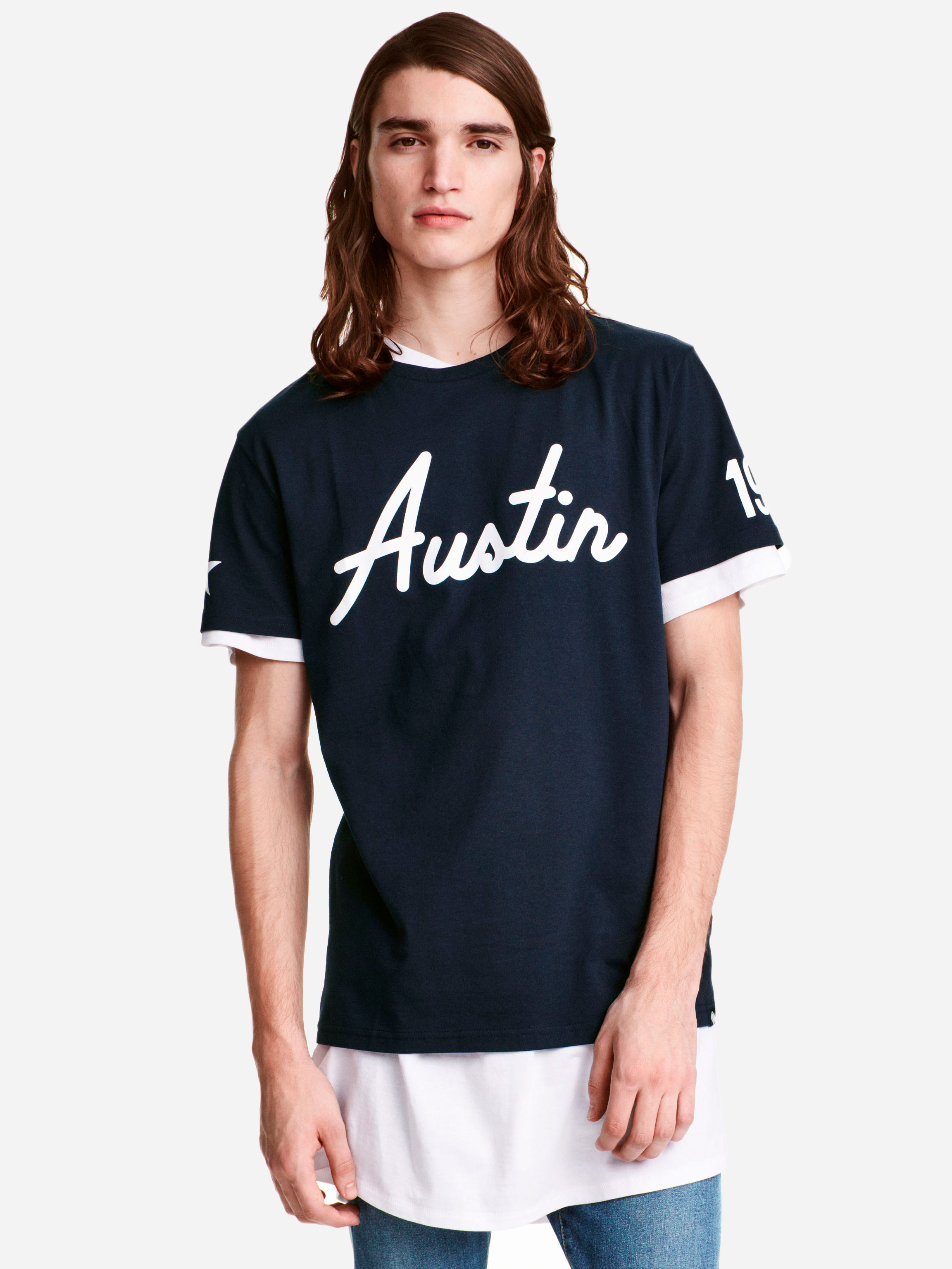 

Футболка H&M 4161724 S Темно-синяя