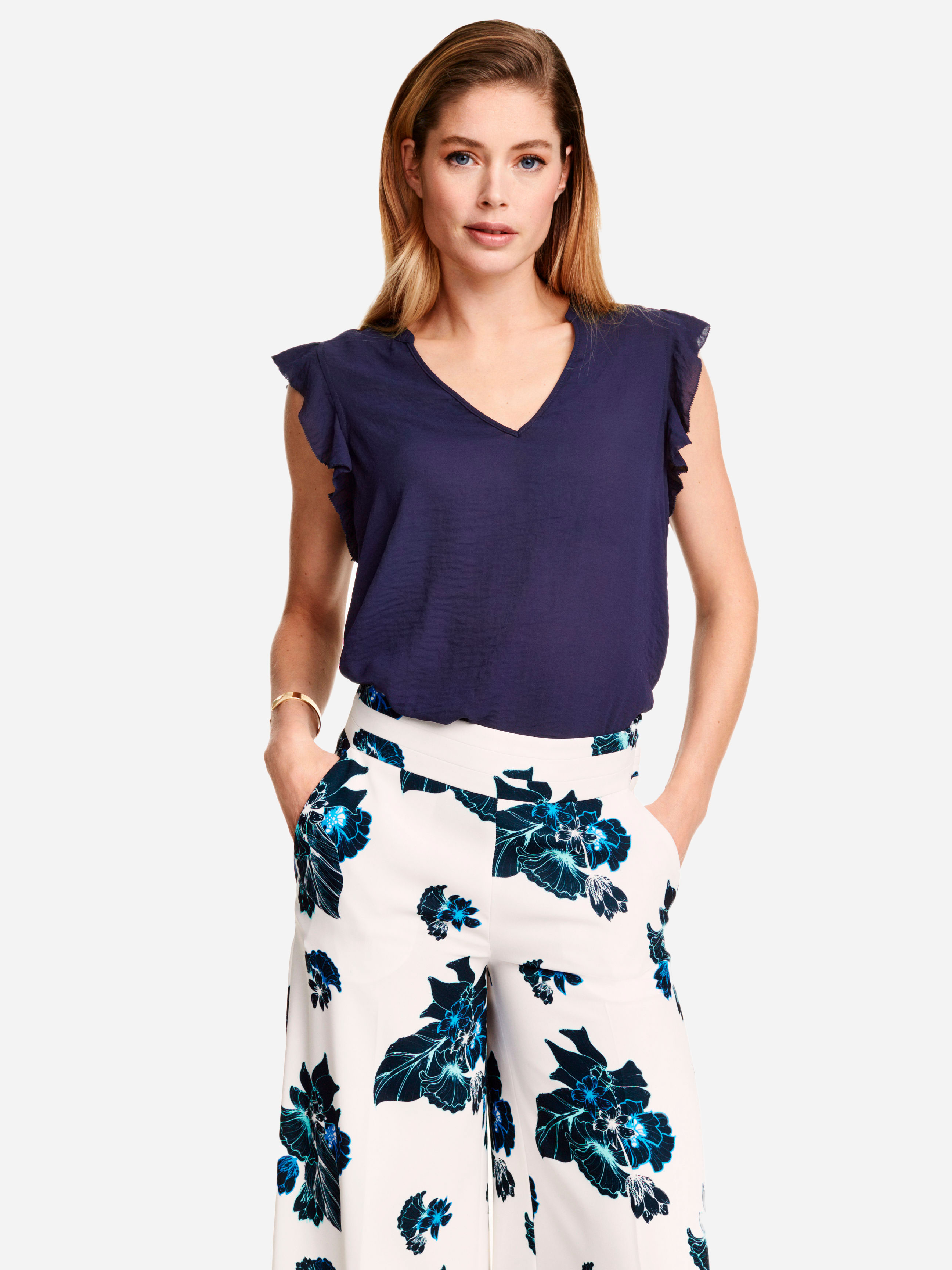 

Блузка H&M 3654963 XS Темно-синяя