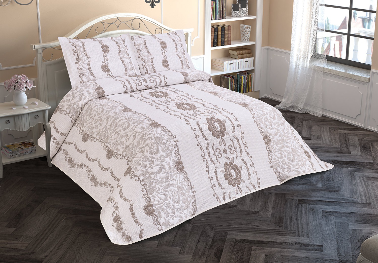 

Покрывало Jackline Pano Fiore Grey 240x260