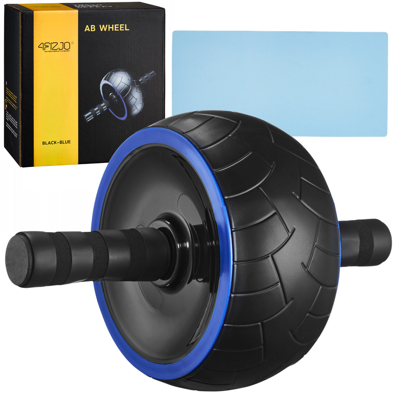 Гимнастическое колесо для пресса черный/синий 4FIZJO Ab Wheel XL ...