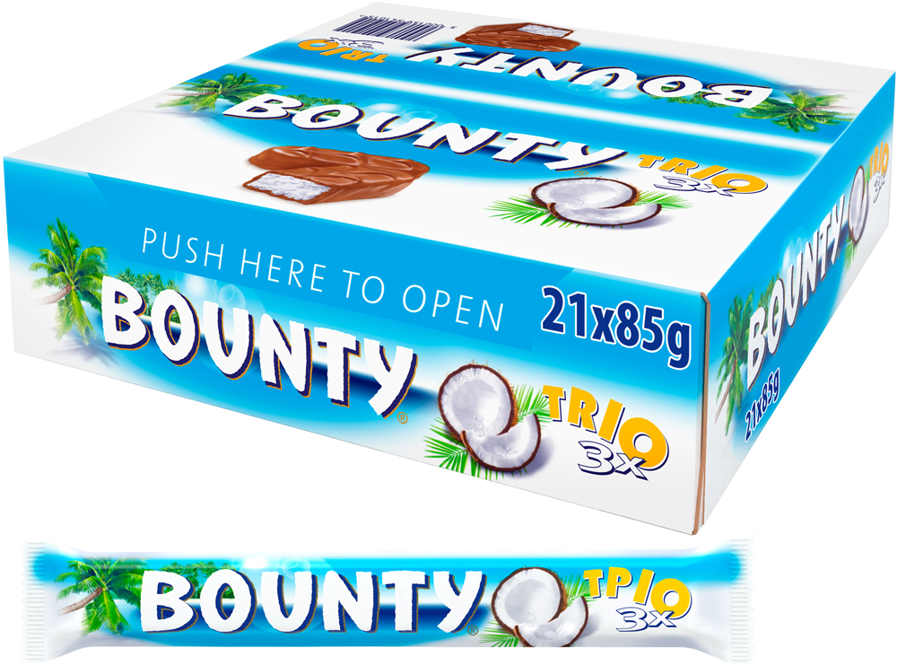 Упаковка батончиков Bounty Trio 21 шт x 85 г (058496889005) – купить в ...