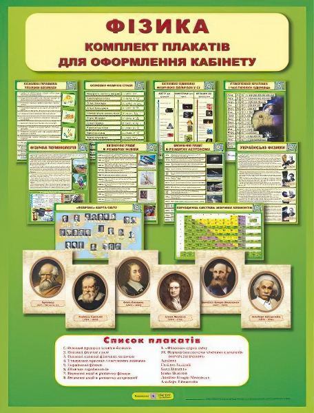 

Комплект плакатов Пiдручники i посiбники Физика для оформления кабинета