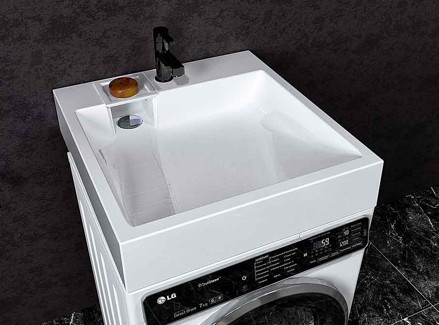 Что такое и как выглядят раковины над стиральной машиной в ванной