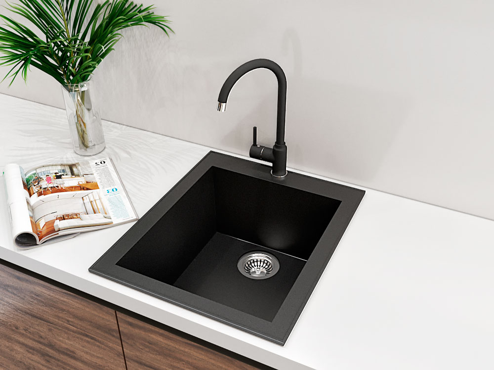 Гранитная кухонная мойка Lexona MIRA Compact черная 055 – фото, отзывы ...