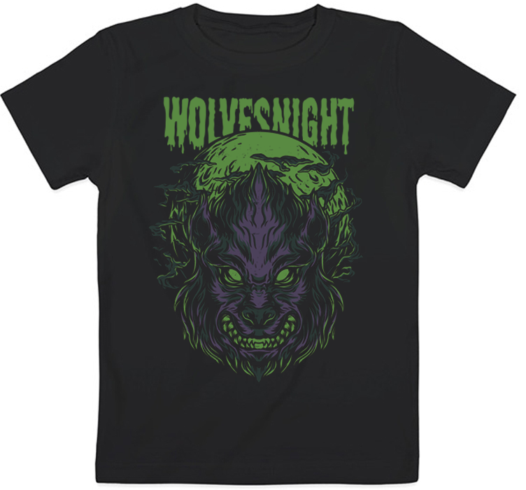 

Детская футболка Fat Cat Wolf - Wolves Night (чёрная) 9-11 140