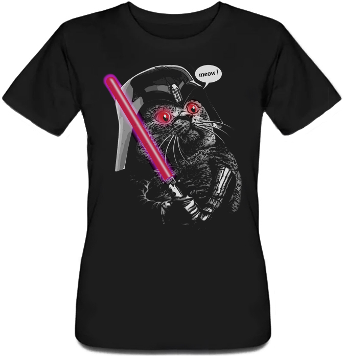 

Женская футболка Darth Meow (чёрная, Женская футболка Darth Meow (чёрная) L