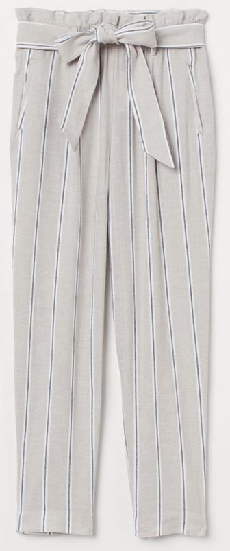 

Брюки H&M 7110249RP5 32 Светло-бежевые в полоску