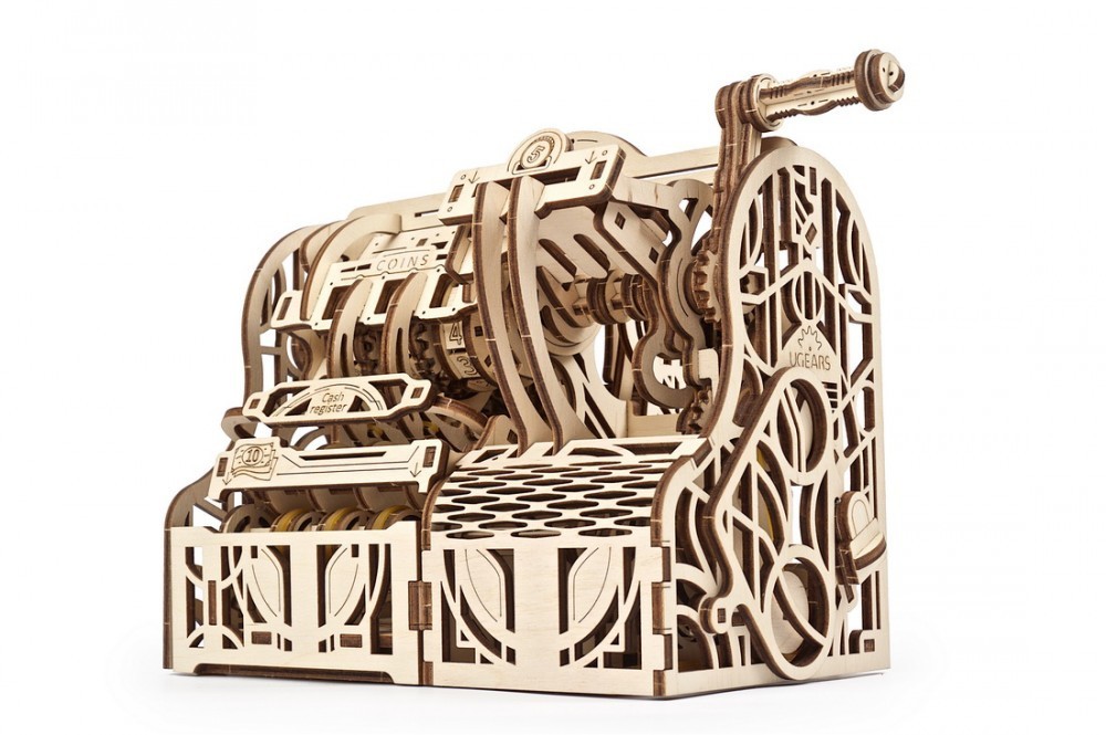 

Механический деревянный 3D пазл Ugears Кассовый аппарат из фанеры (70136)