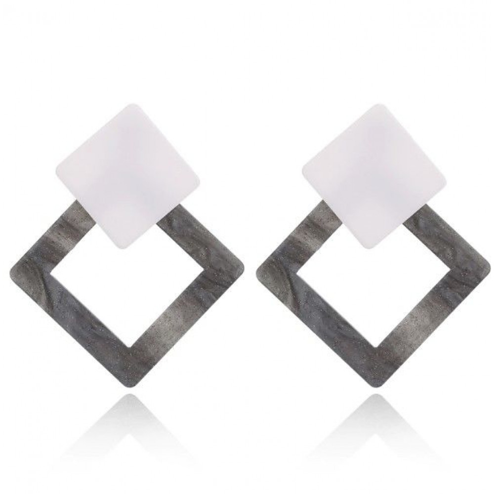 

Серьги акриловые Fashion серые MK0857