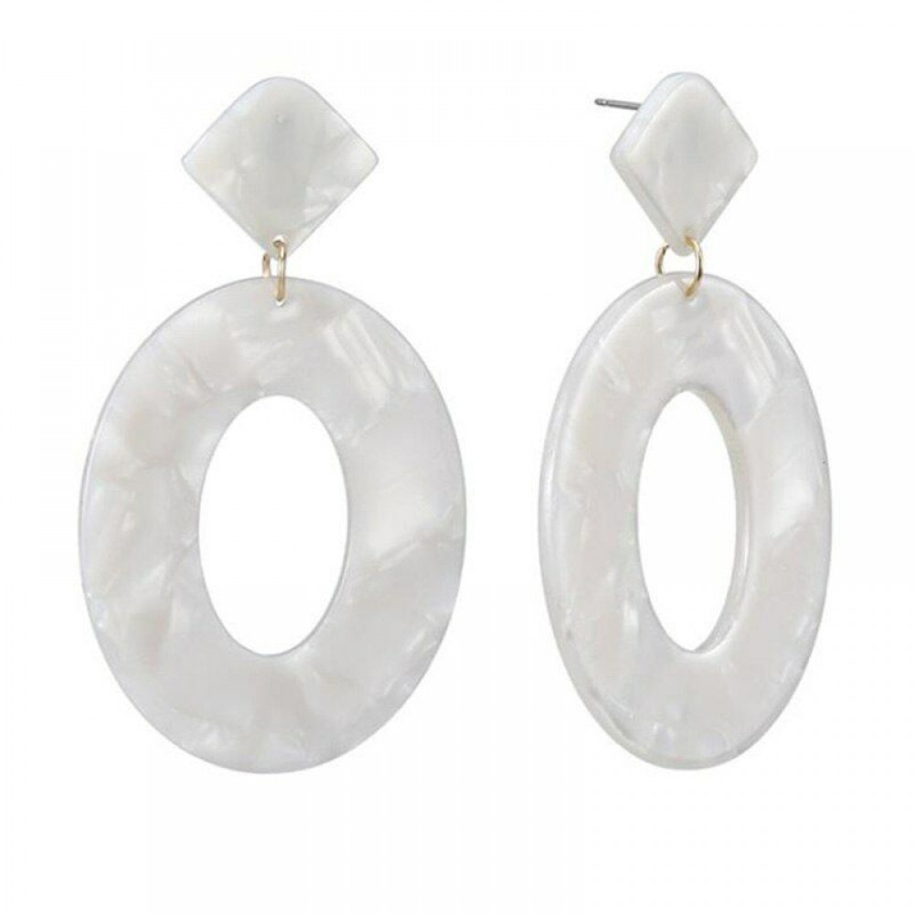 

Серьги акриловые Fashion бежевые MK0883-4