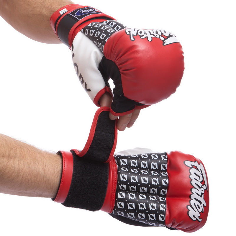 

Перчатки гибридные для единоборств ММА кожаные FAIRTEX LD-FGVB17 размер 10oz, красный-серый /2