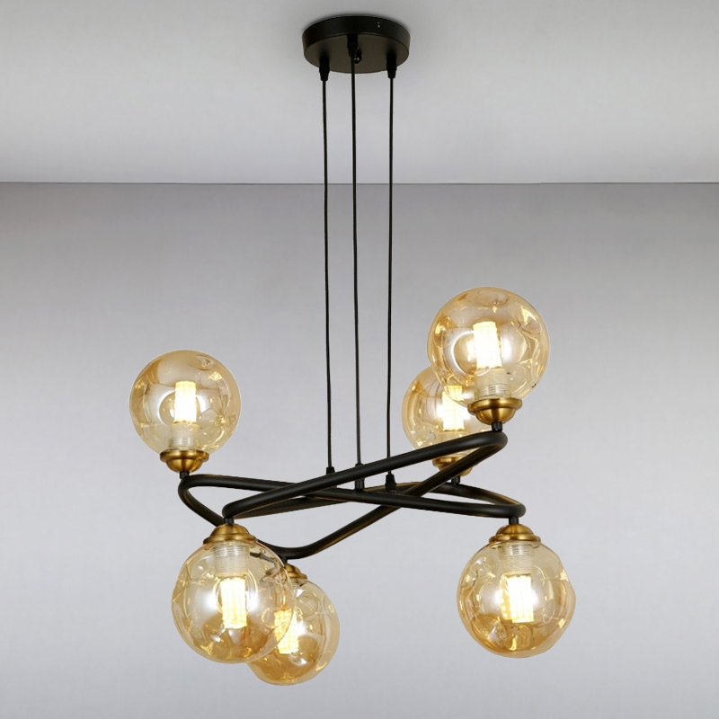 

Люстра подвесная Light House LS-15225-6 BK+BR черная