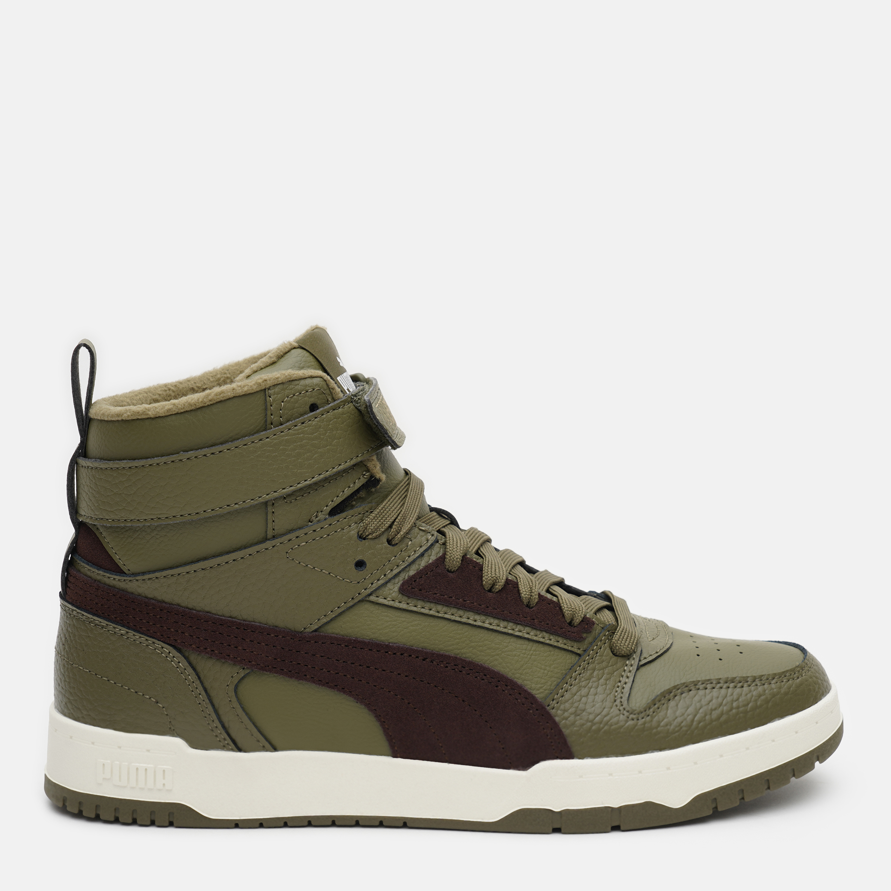 Акція на Чоловічі зимові черевики Puma RBD Game WTR 38760401 44.5 (10) 29 см Deep Olive-Dark Chocolate-Puma Team Gold від Rozetka