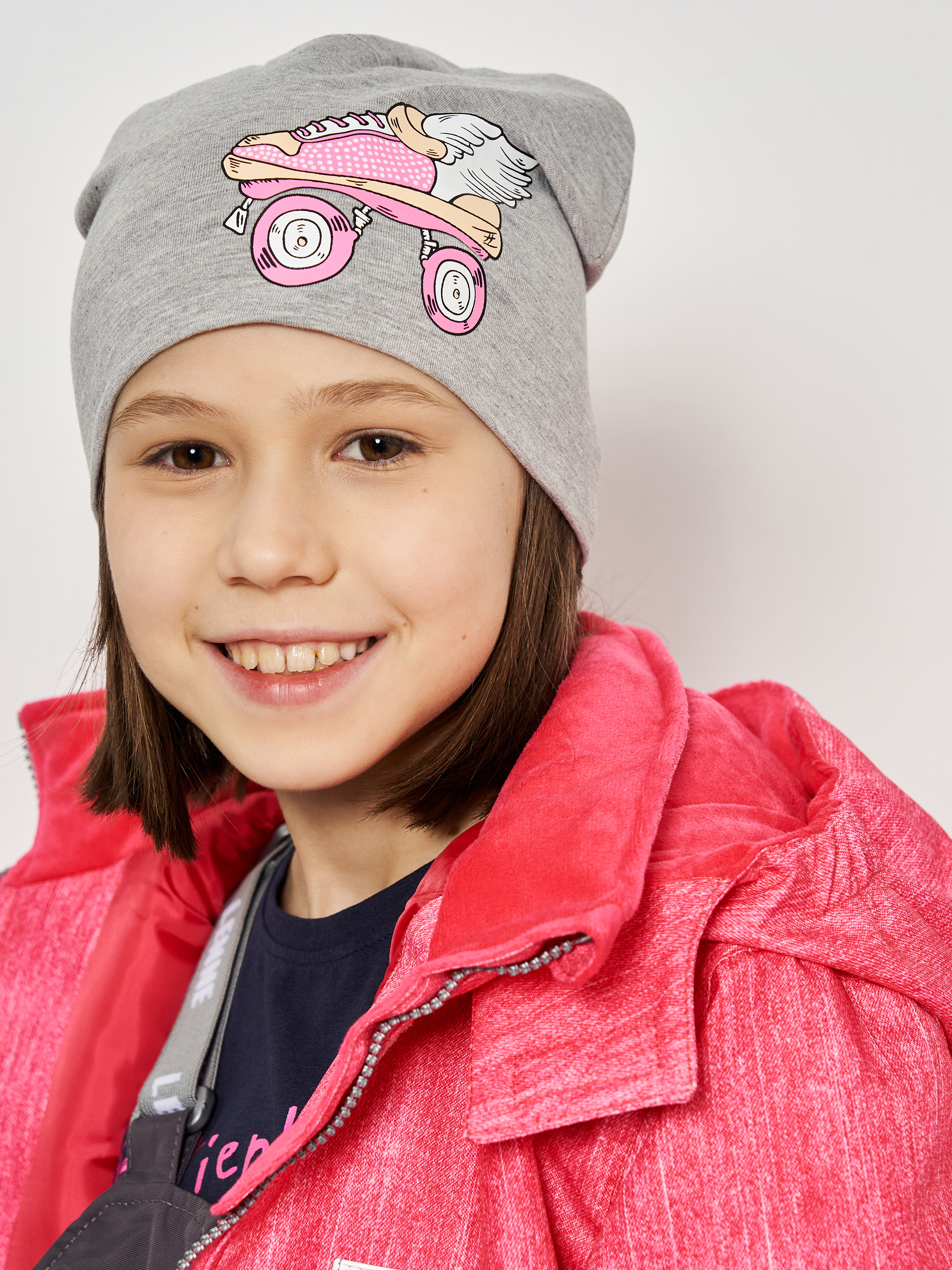 Акція на Дитяча демісезонна шапка-біні для дівчинки Broel CLARETTA WB2364322BRG-019 54 Сіра Меланж від Rozetka