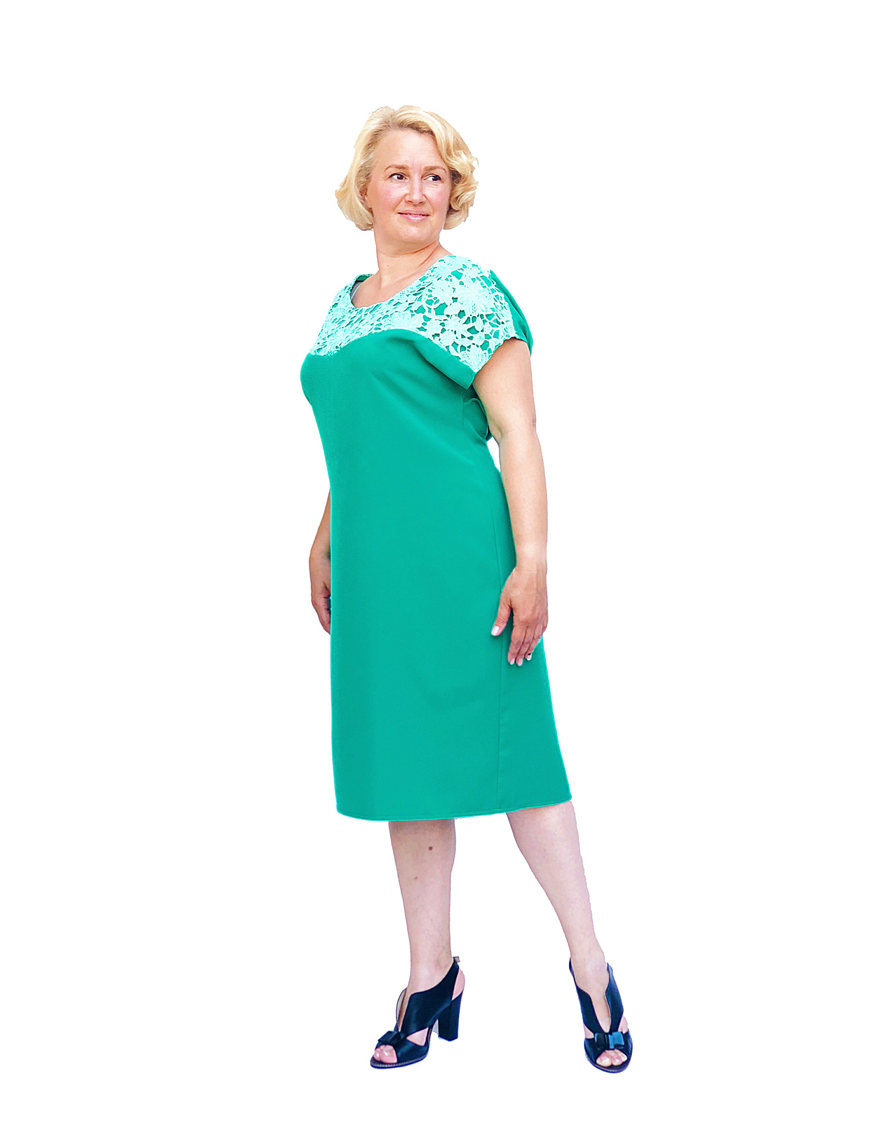 

Платье MORRELA 20/35/м  Бирюзовое, Платье MORRELA 20/35/м 56 Бирюзовое