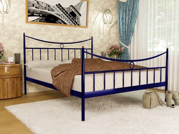 

Кровать Париж 2 Метакам Синий 160х190