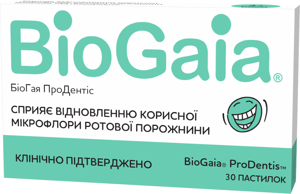 BioGaia ПроДентіс пробіотик 30 пастилок з м'ятним смаком (000000421 ...