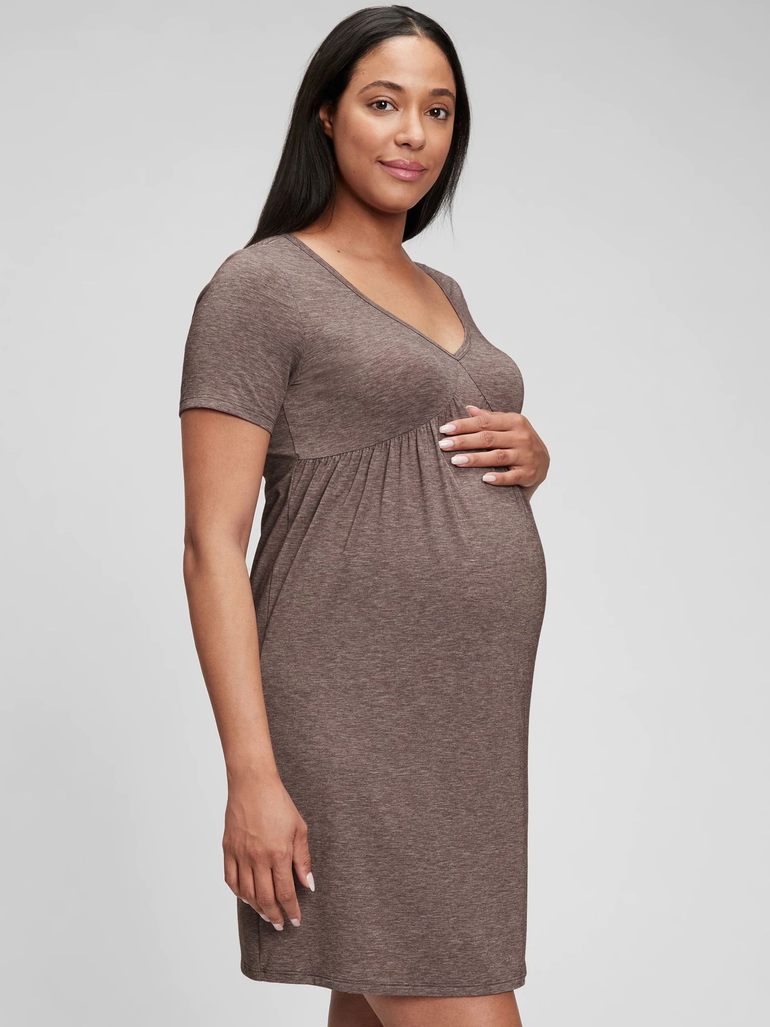 Акція на Плаття-футболка для вагітних міні літнє жіноче GAP 32720523 XS Сіра від Rozetka
