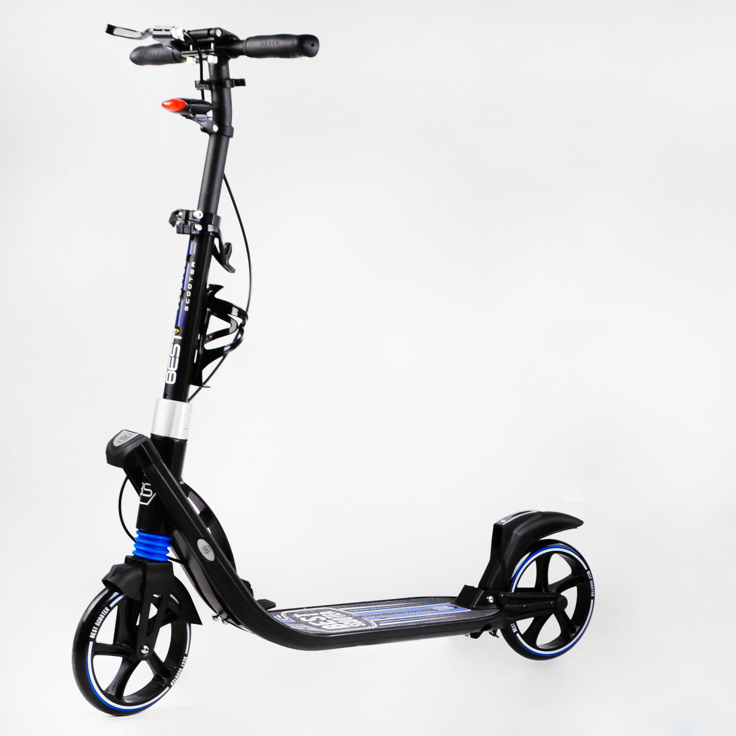 Двухколесный складной самокат Best Scooter, фонарик, 2 амортизатора ...