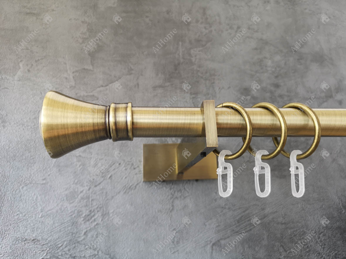 

Карниз Quadrum Люксор 200 см одинарный Slim Антик 19 мм гладкая (кольца с крючками)