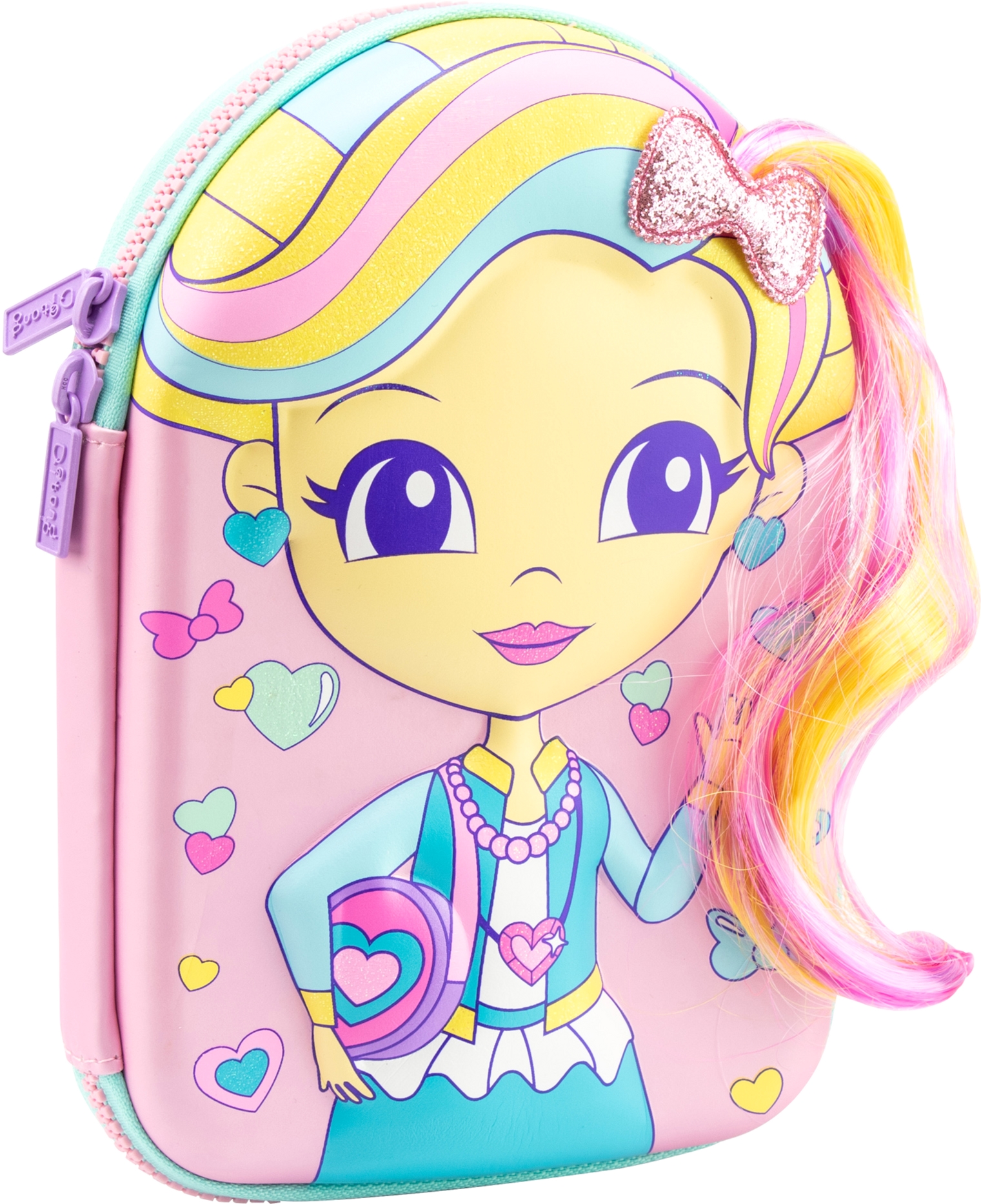

Объемный 4D пенал с прической Cool For School 1 отделение Розовый (QT-5731-Pink)