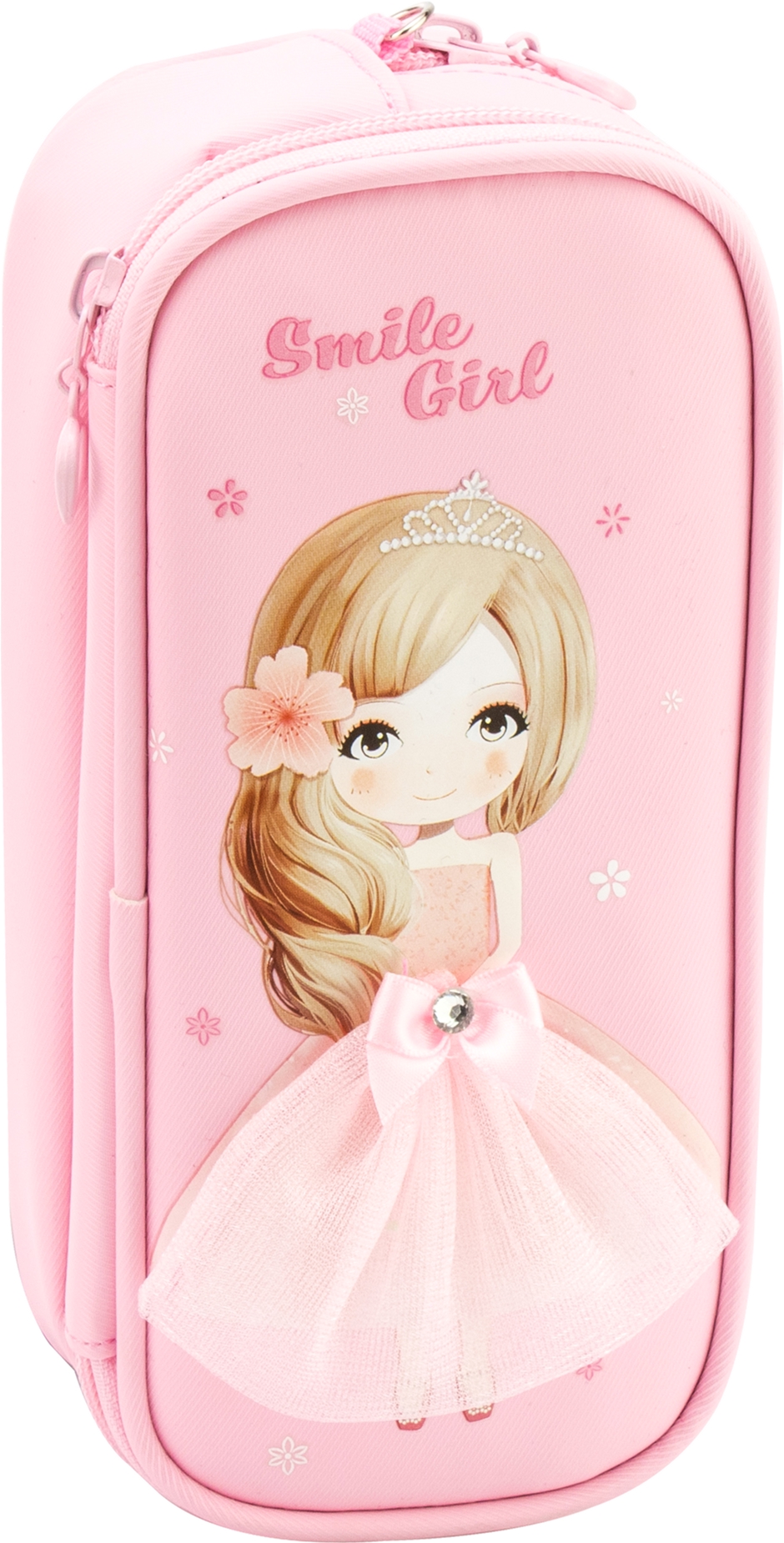 

Пенал твердый с аппликацией Cool For School 2 отделения Розовый (7476-pink)