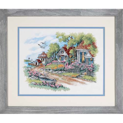 

Набір для вишивання хрестиком "Котеджі на березі моря//Cottages by the Sea" DIMENSIONS 03240