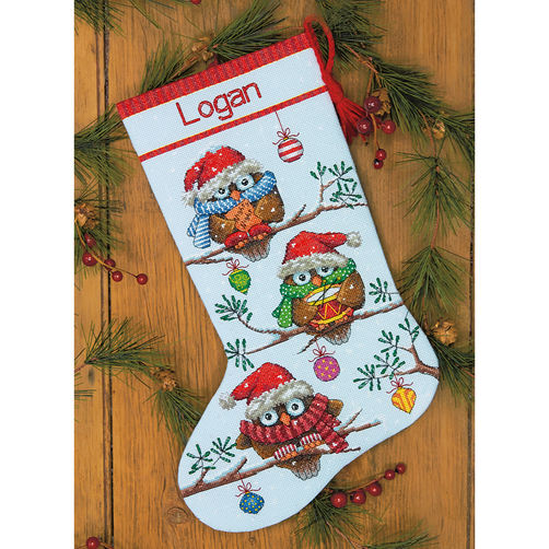 

Набір для вишивання хрестиком "Свято//Holiday Hooties Stocking" DIMENSIONS 70-08951