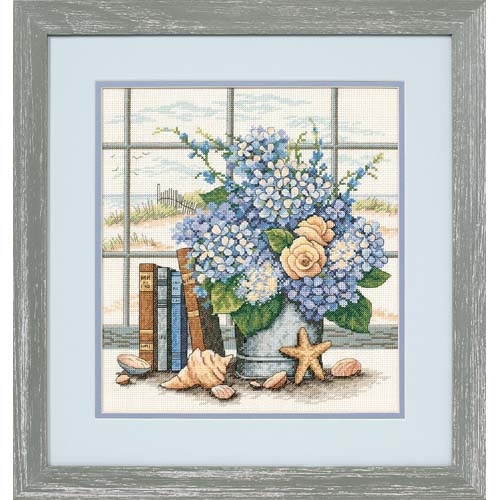 

Набір для вишивання хрестиком "Гортензія та мушлі//Hydrangeas and Shells" DIMENSIONS 35166