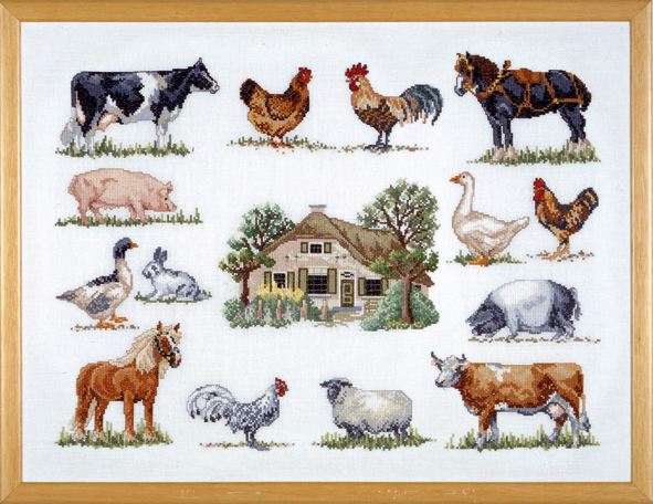 

Набір для вишивання "Тварини на фермі (Animals at the farm)" Permin 70-6420