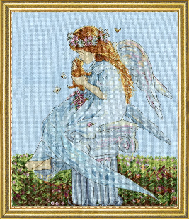 

Набір для вишивання хрестиком "Angel with Kitten//Ангел с кошеням" Design Works dw2869
