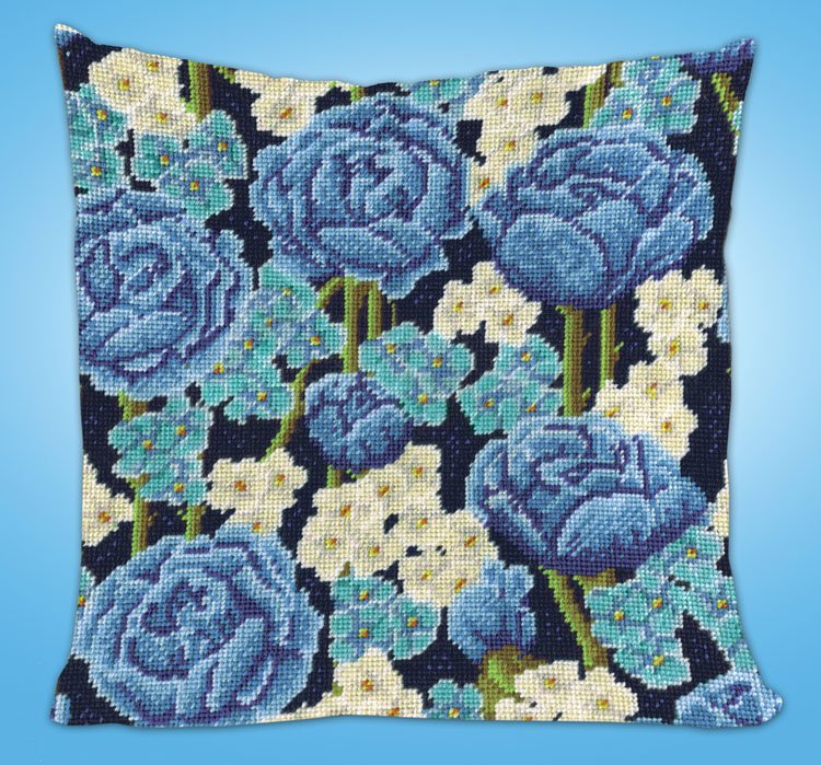 

Набір для вишивання гобеленом "Blue Roses//Голубі троянди" Design Works dw2620