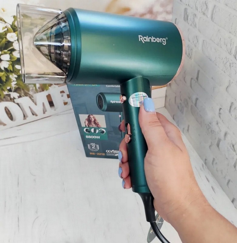 Мощный профессиональный фен для волос Rainberg RB-2212 8800 W, Фен для ...