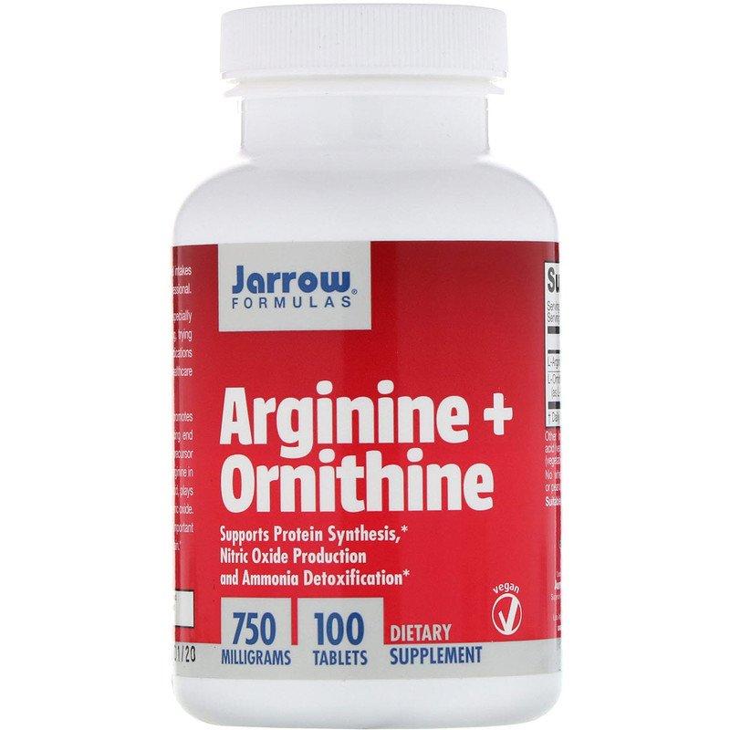 

Аргинин и орнитин Jarrow Formulas "Arginine + Ornithine" 750 мг (100 таблеток)