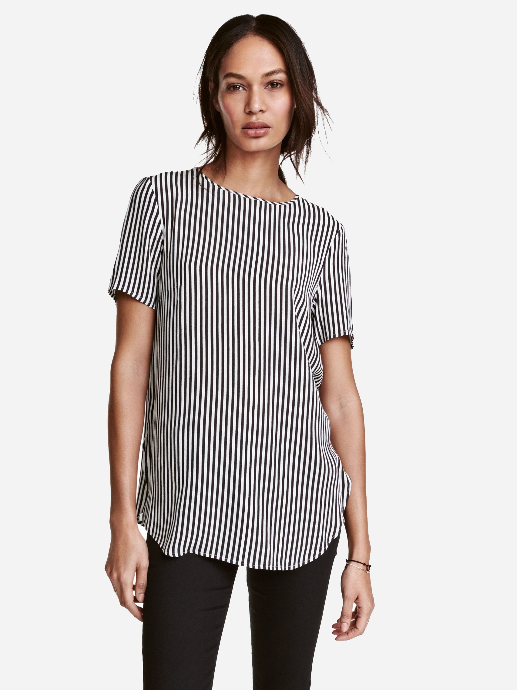 

Блузка H&M 04442615 32 Белая с черным