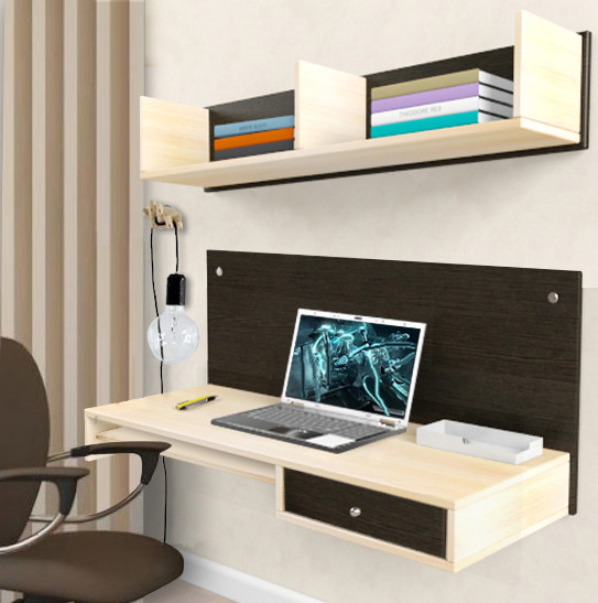 

Навесной компьютерный стол Comfy Home AirTable R1 Kit дуб молочный/венге