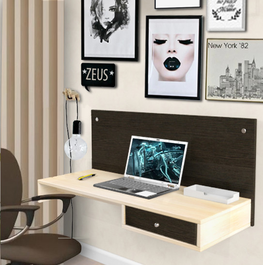 

Навесной компьютерный стол Comfy Home AirTable R1 Mini дуб молочный/венге