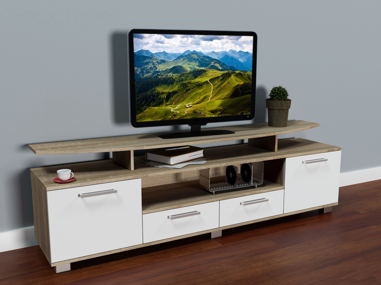 

Тумба для ТВ Comfy Home Display-2 дуб сонома/белый